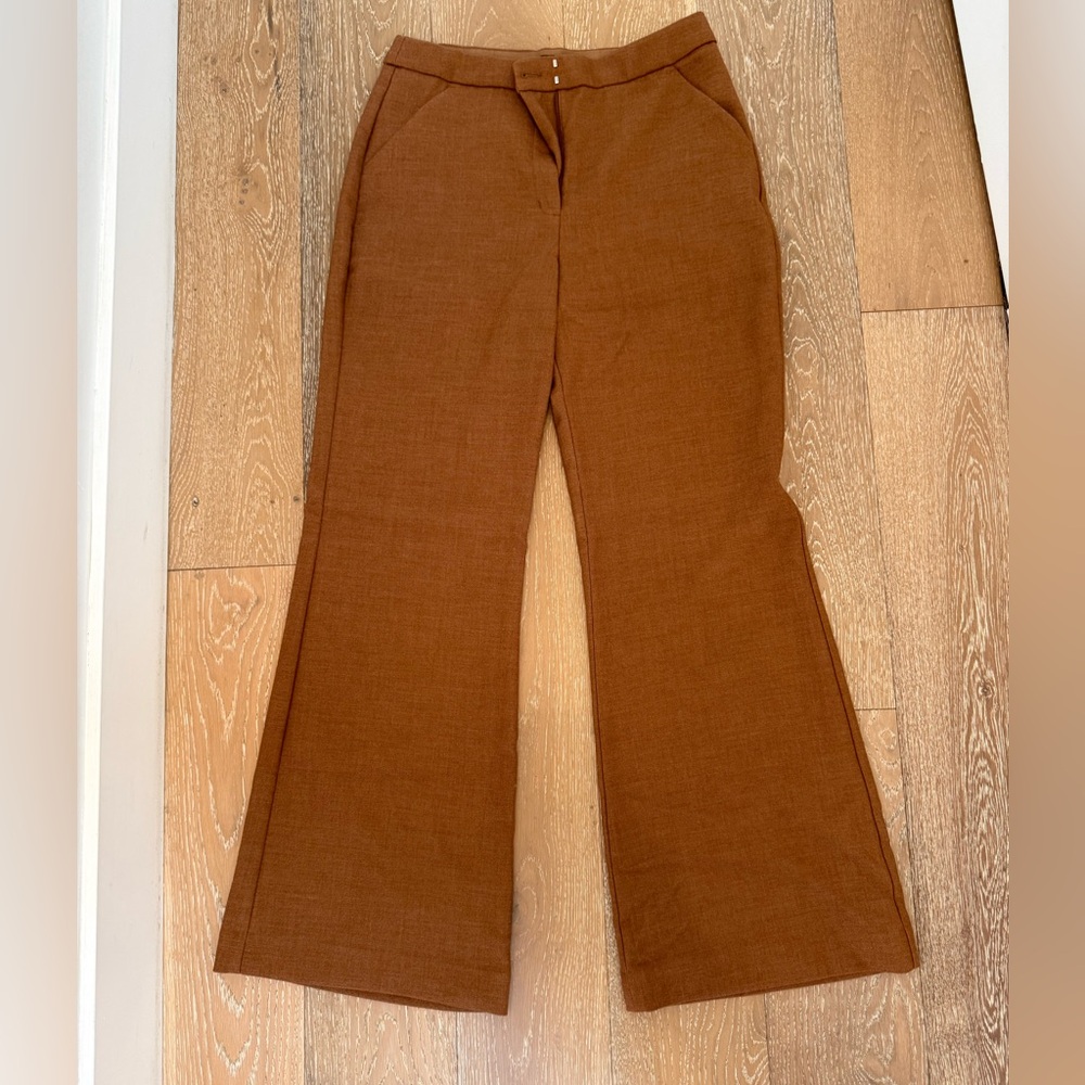 Express Brown Heather Women's Flare Trouser Pants - Picture 2 of 6